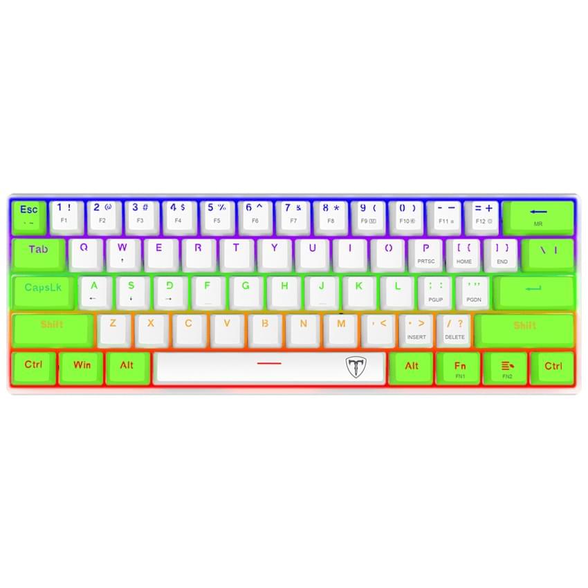 Teclado T-Dagger Arena Mecanico Blanco Verde Switch Brown
